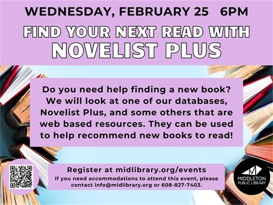 Find Your Next Read with Novelist Plus