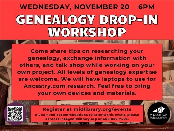 Genealogy Drop-in Workshop