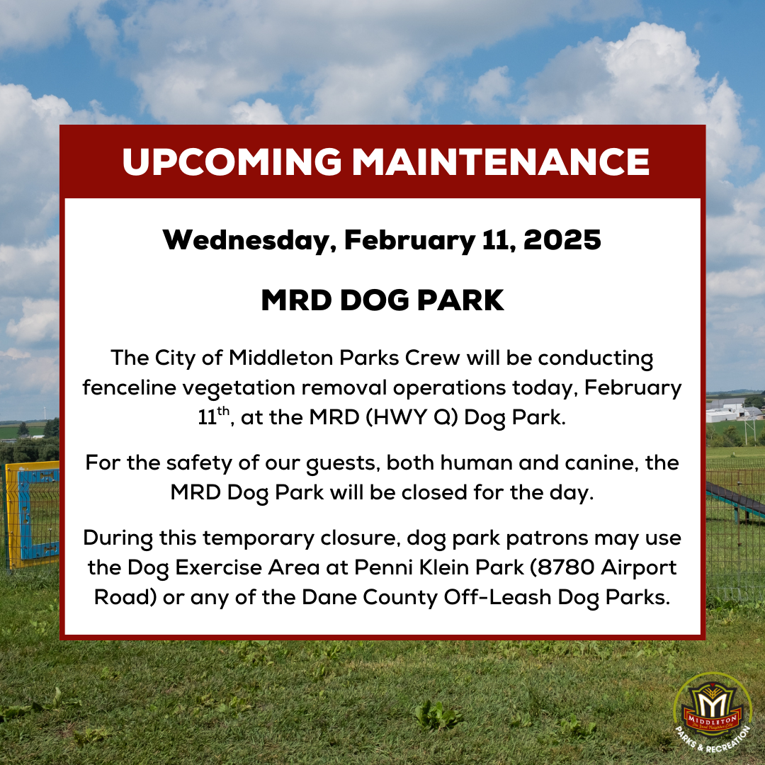 MRD (HWY Q) Dog Exercise Area notice